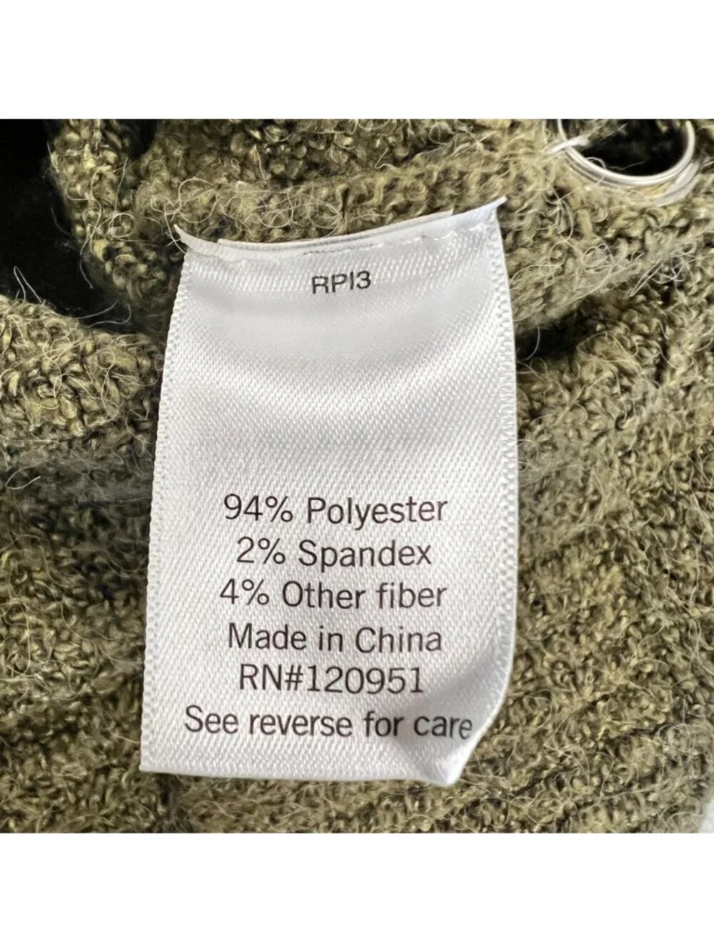 SO Womens Cropped Knit Sweater Lace Up Sides Olive Green Size Small